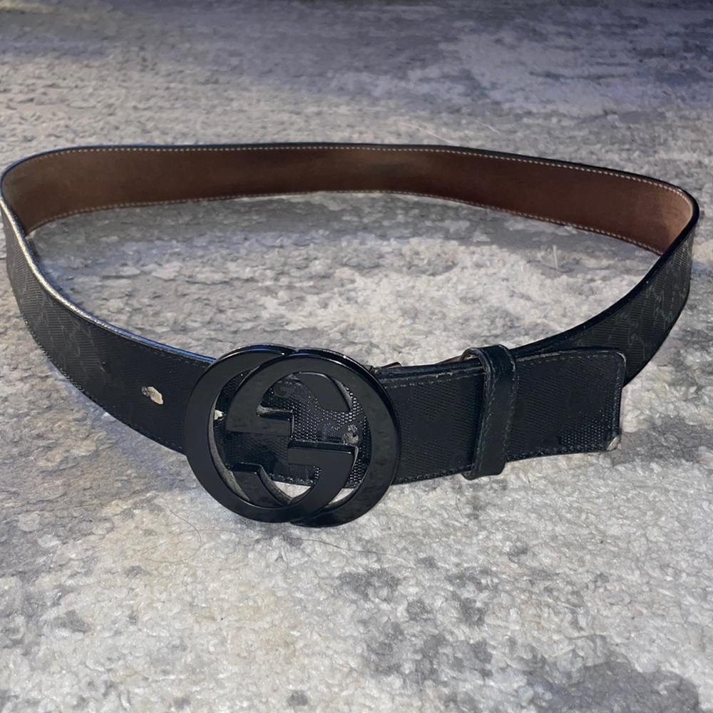 COPY - All Black GUCCI GG Monogram Belt